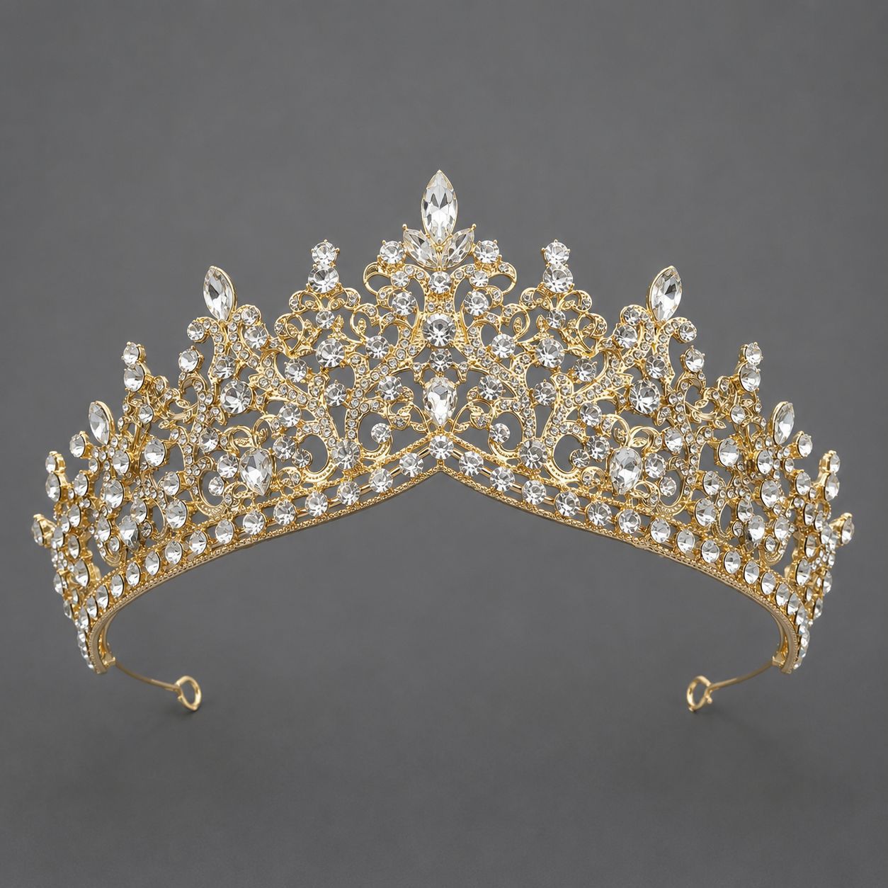 Vintage Luxurious Rhinestone Alloy Crown Headpiece for Women Party Events