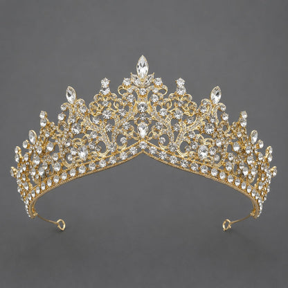 Vintage Luxurious Rhinestone Alloy Crown Headpiece for Women Party Events