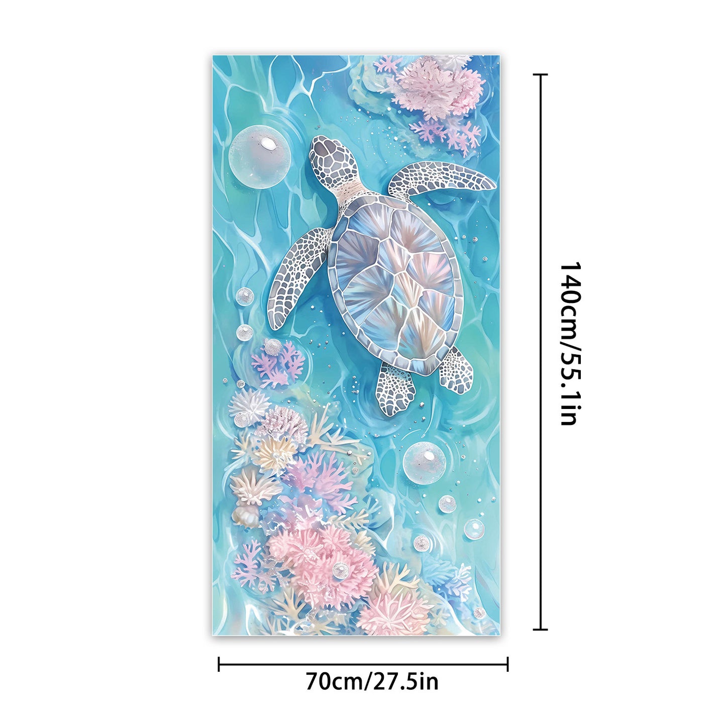 Customizable Turtle Print Beach Towel Ultra-Soft Microfiber Bath Towel