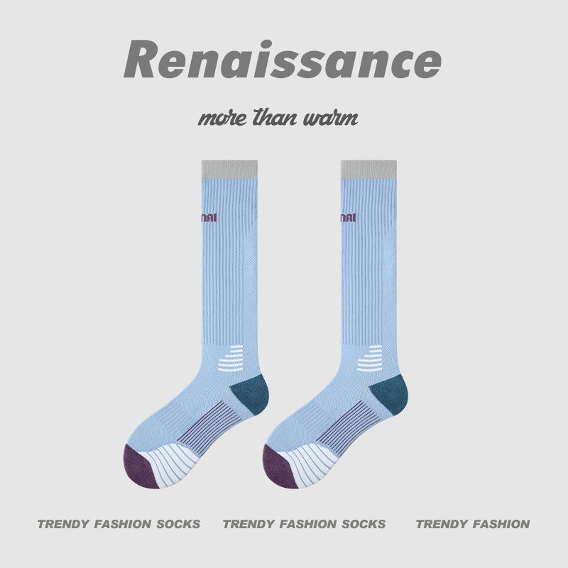 3D Floral Compression Calf Socks Polyester Blend