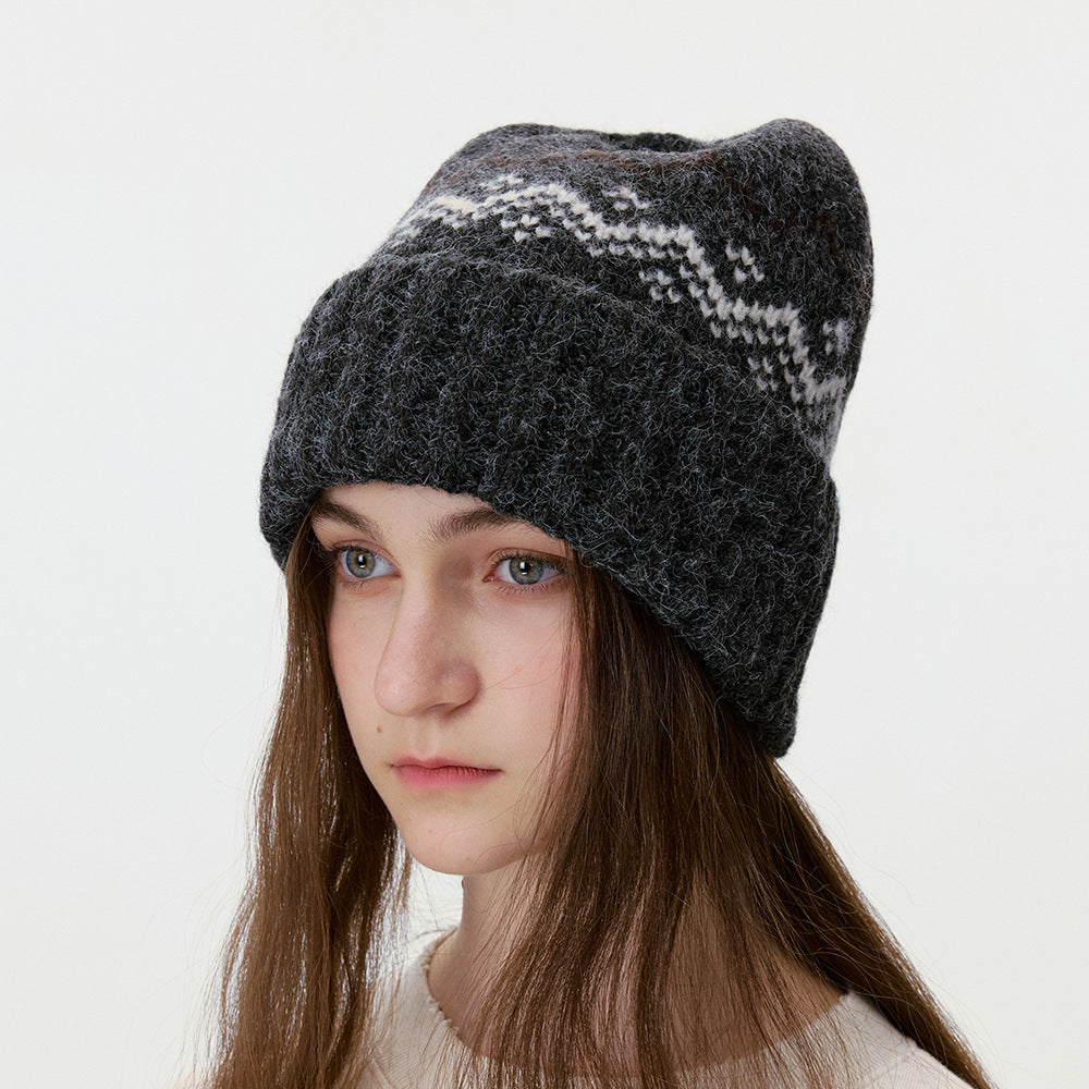 Burgundy Knitted Beanie Soft Warm Winter Hat for Women