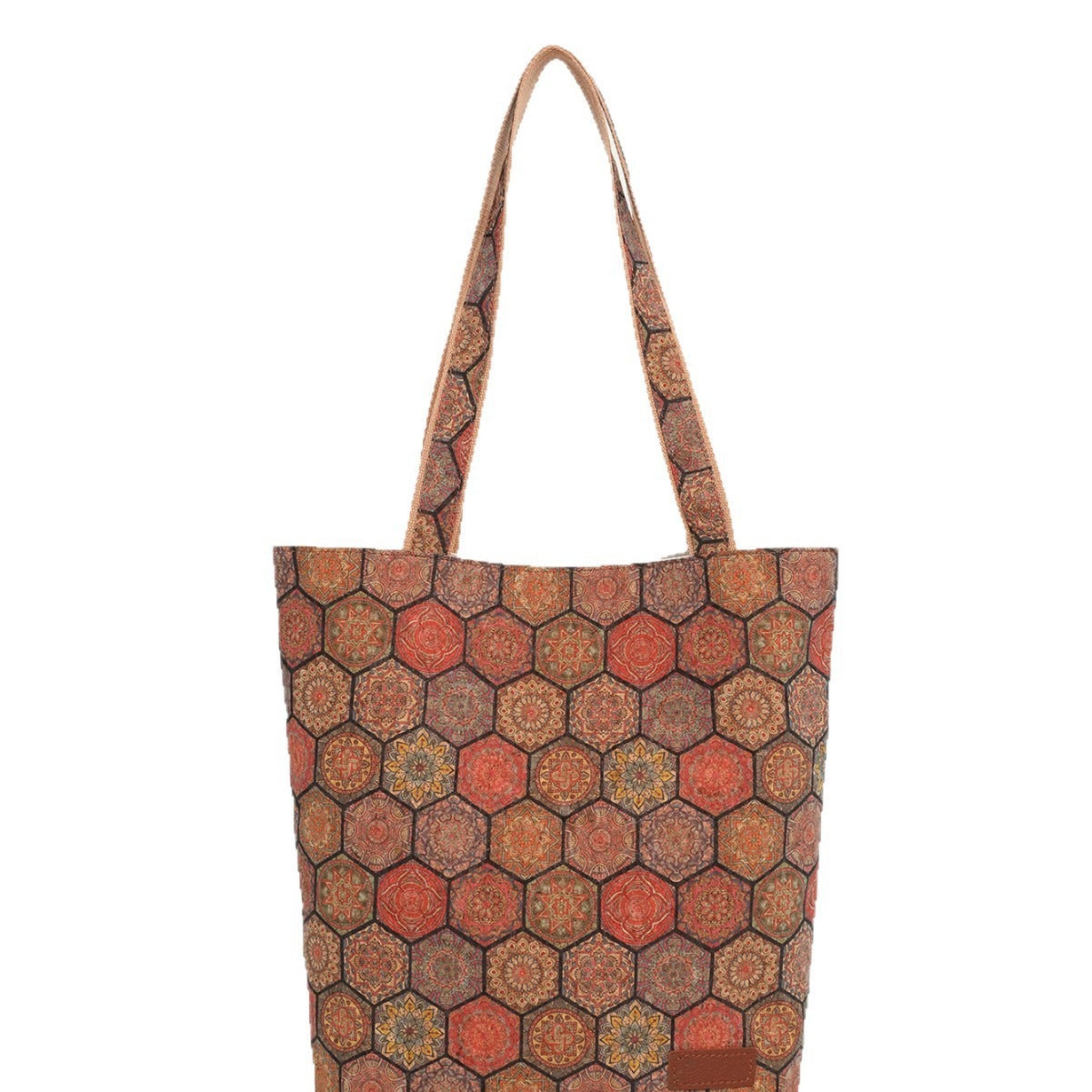 Fashionable Multifunctional Retro Print Cork Shoulder Tote Bag