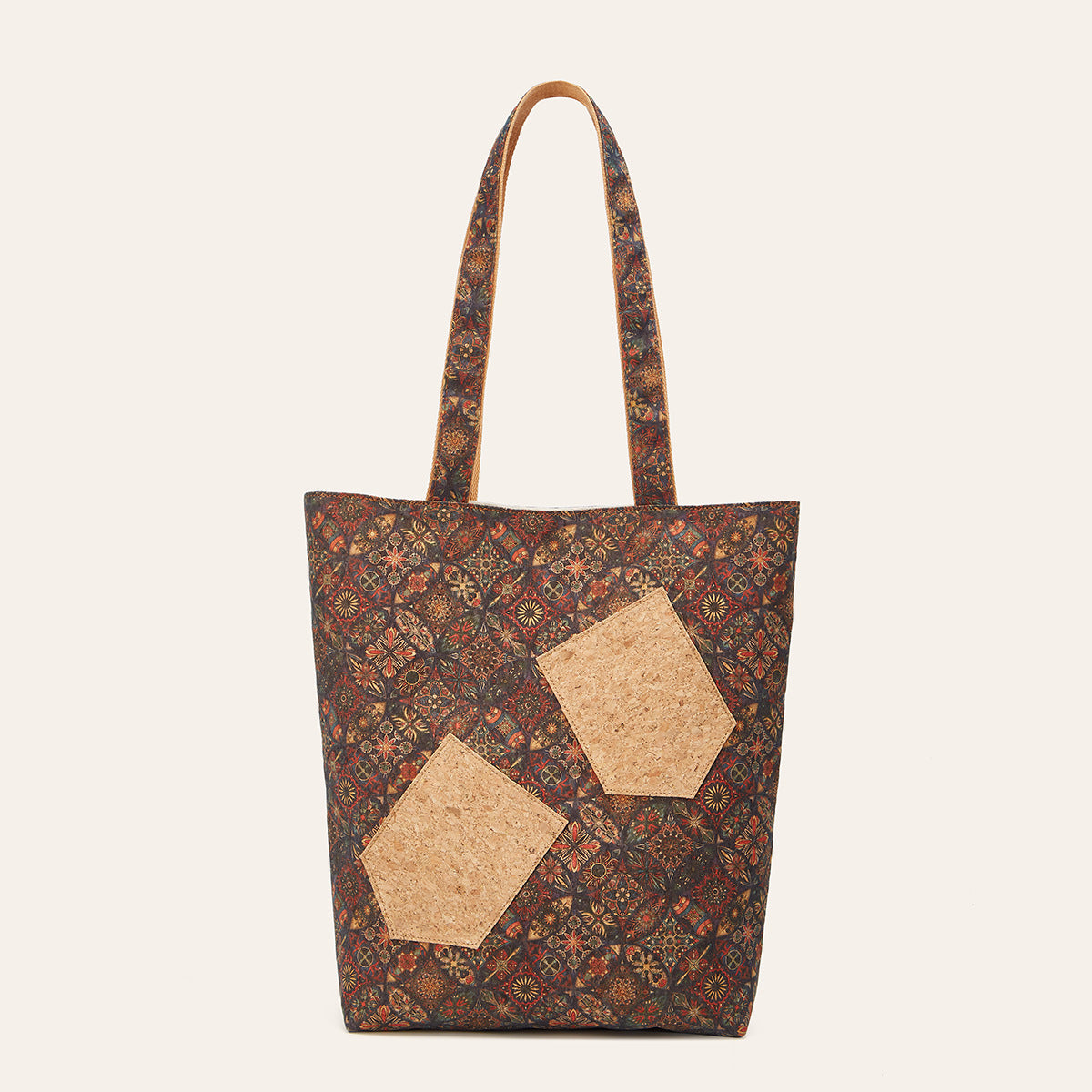 Trendy Retro Floral Cork Tote Bag Eco-Friendly Casual Bag