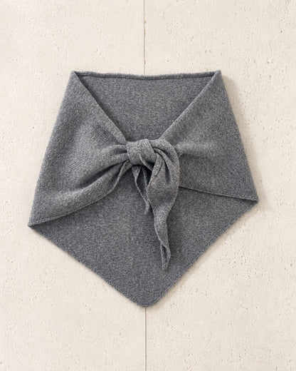 Solid Color Cashmere Wool Knitted Triangle Scarf for Women