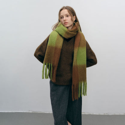 New Large Plaid Scarf for Women - Warm & Cozy