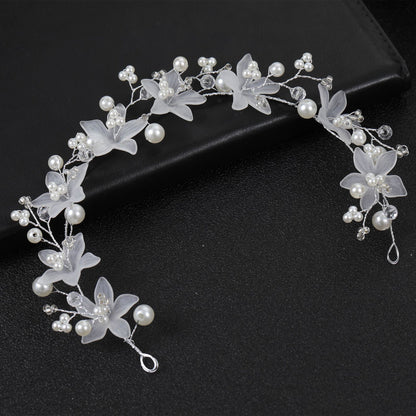 Transparent Handmade Pearl Flower Headband for Brides