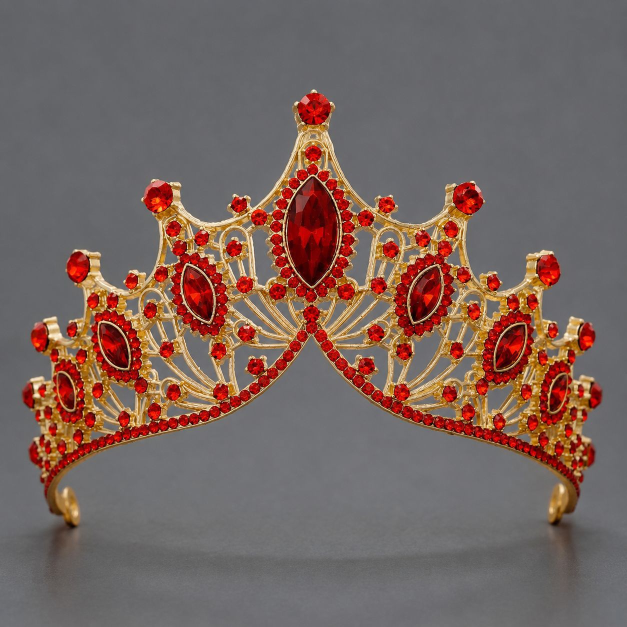 Baroque Style Crystal Crown for Weddings and Parties
