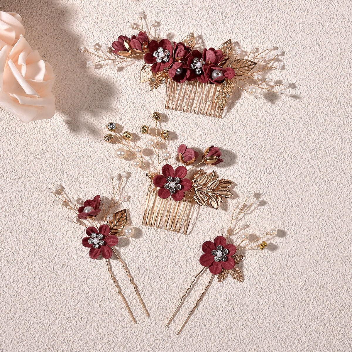 Bridal Blue Flower Hairpin Forest Inspired Wedding Hairpiece