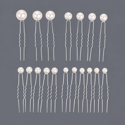 Handcrafted Pearl Hairpins With Rhinestones For Weddings