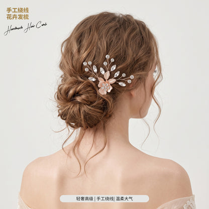 Elegant Handmade U-Shaped Hairpins with Rhinestones for Weddings