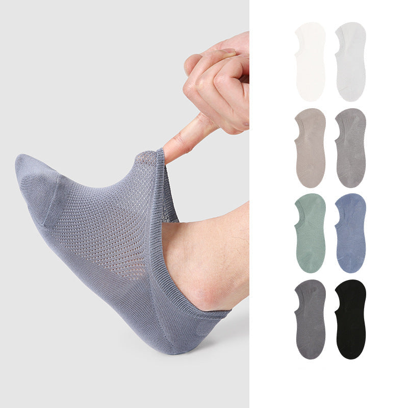 Men's No Show Mesh Cotton Socks Moisture Wicking
