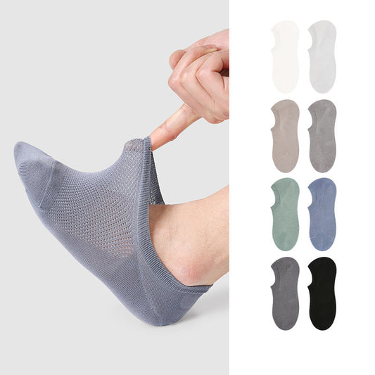 Men's No Show Mesh Cotton Socks Moisture Wicking