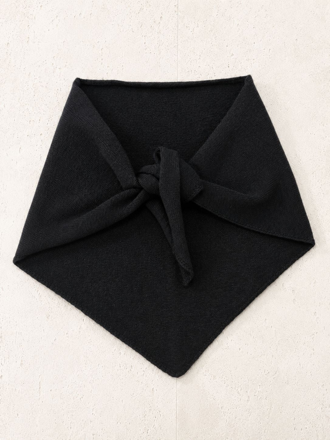 Solid Color Cashmere Wool Knitted Triangle Scarf for Women