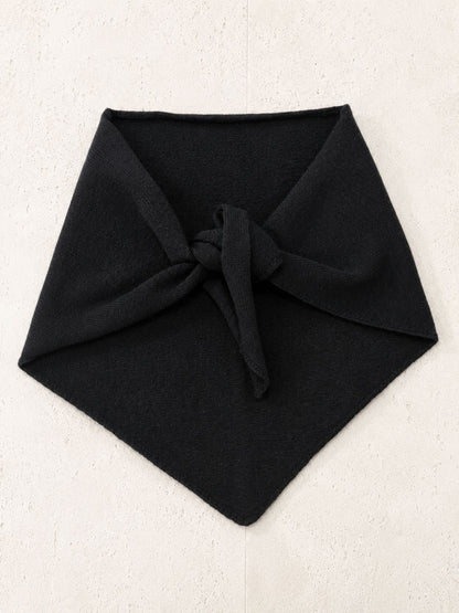 Solid Color Cashmere Wool Knitted Triangle Scarf for Women