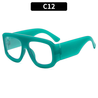 Trendy Square Frame Sunglasses UV400 Protection