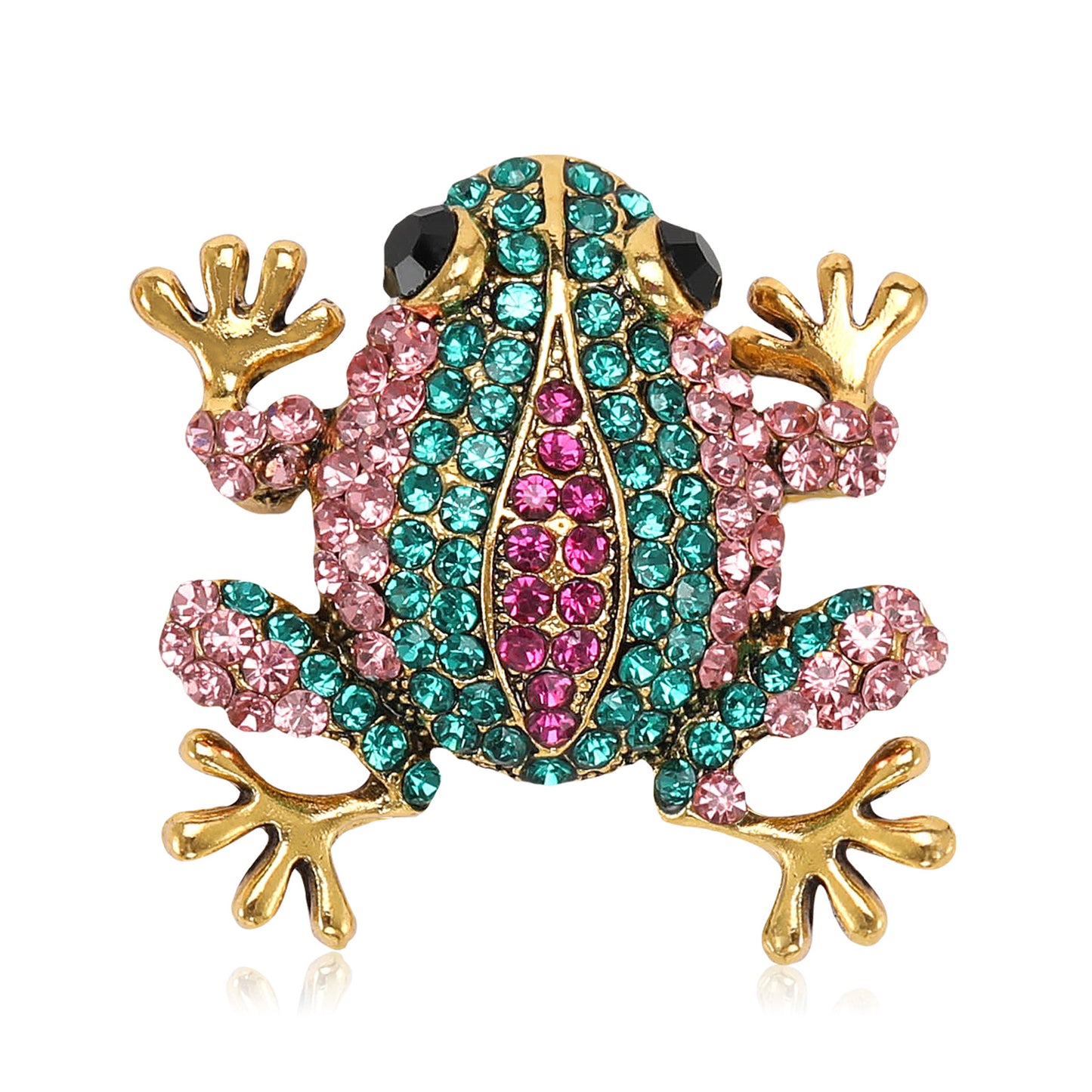 Cute Animal Frog Brooch Fashion Decorative Pin with Rhinestones