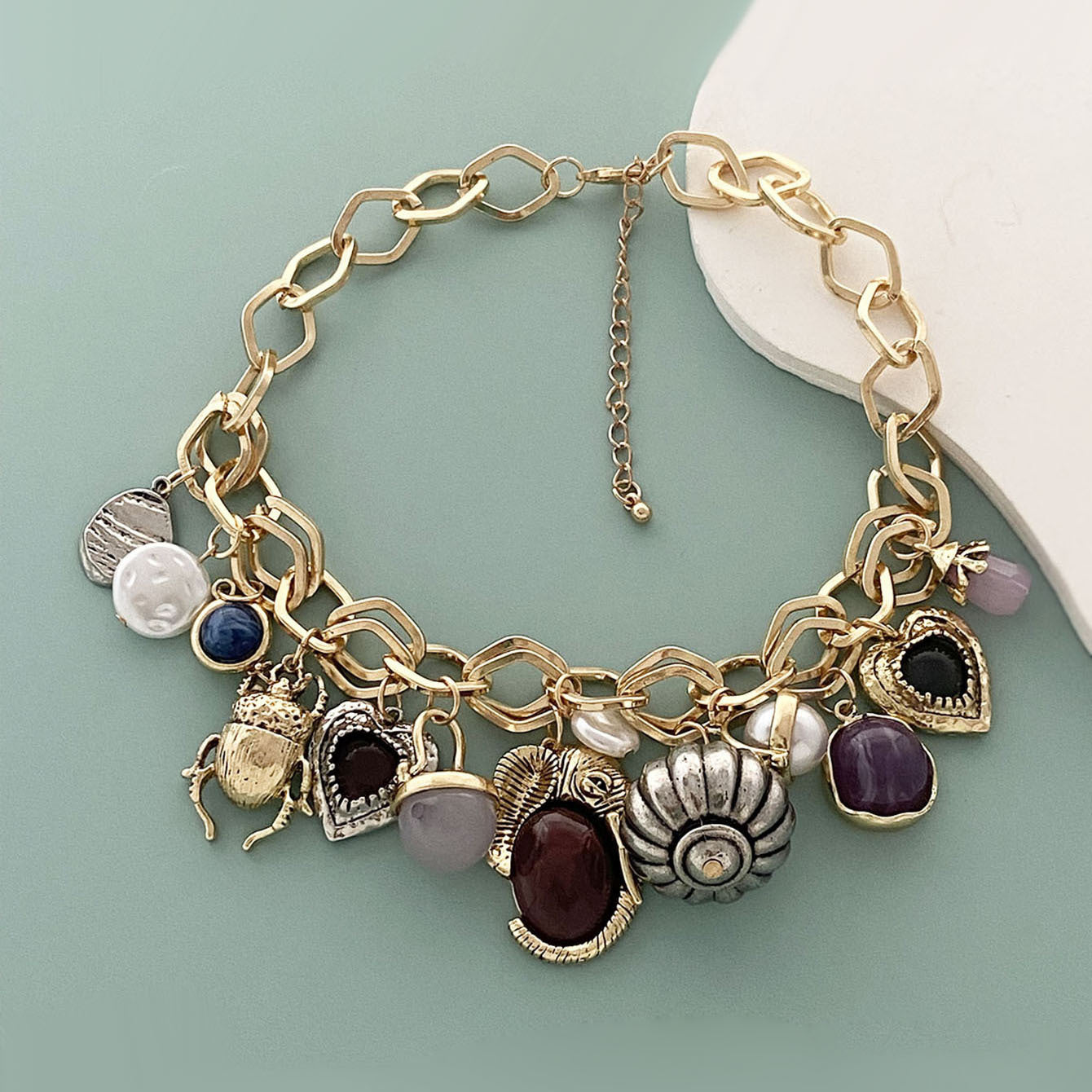Pendant Chain Necklace Geometric Round Casual Chic
