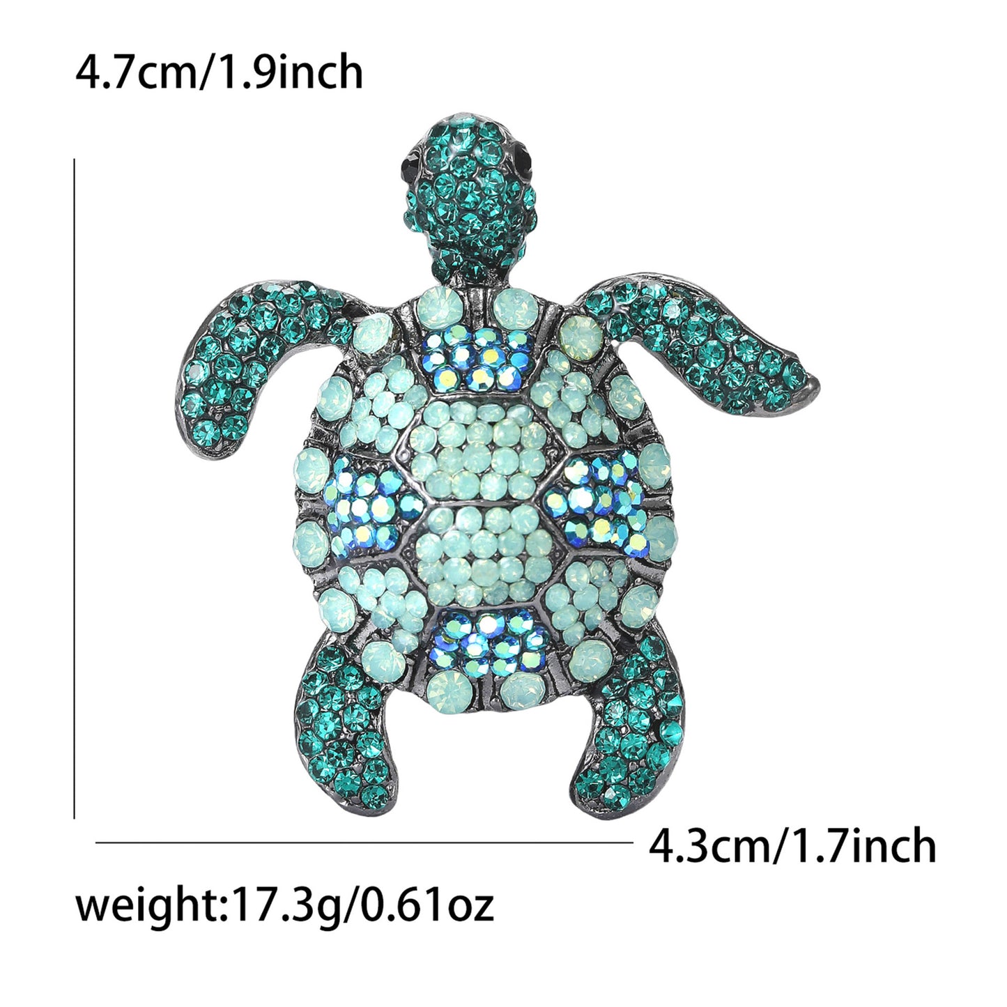 Alloy Turtle Brooch with Rhinestones for Men and Women
