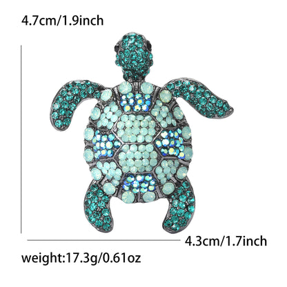 Alloy Turtle Brooch with Rhinestones for Men and Women