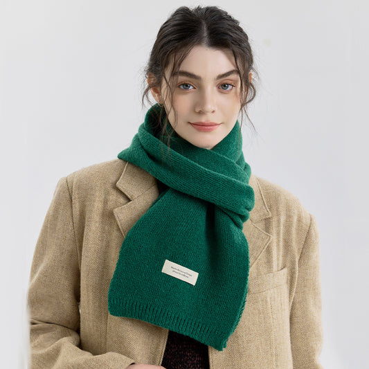 12-Color Solid Knit Scarf for Women and Men - Versatile Cozy Neck Warmer