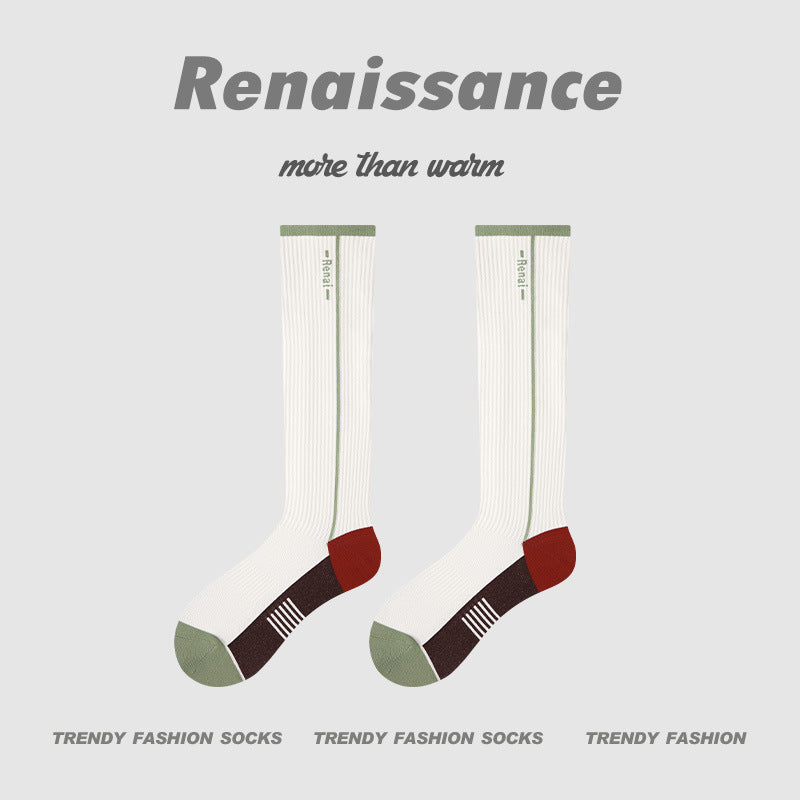 Compression Calf Socks Colorblock Breathable Fitness
