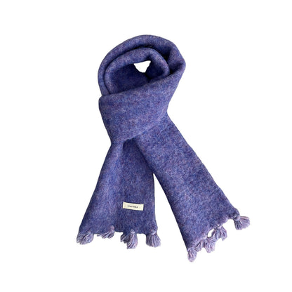 Trendy Solid Color Wool Blend Fringe Scarf for Women