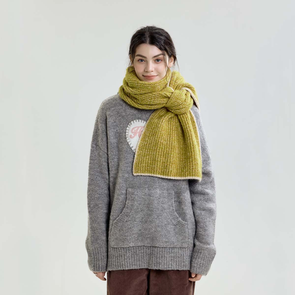 Premium Knitted Edge Scarf in Macaron Colors for All Seasons