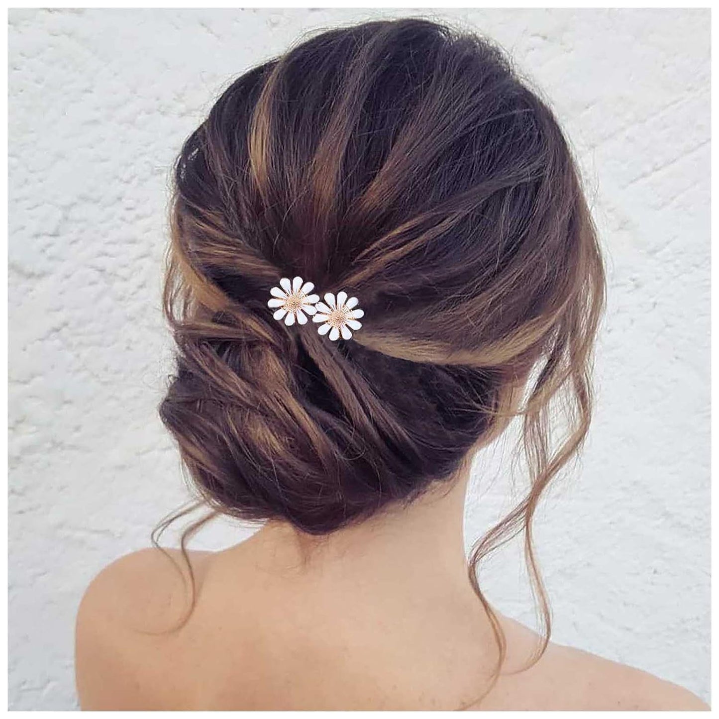 Handmade Pearl Daisy Hairpins U Shaped Hair Fork Bridal Hairpiece