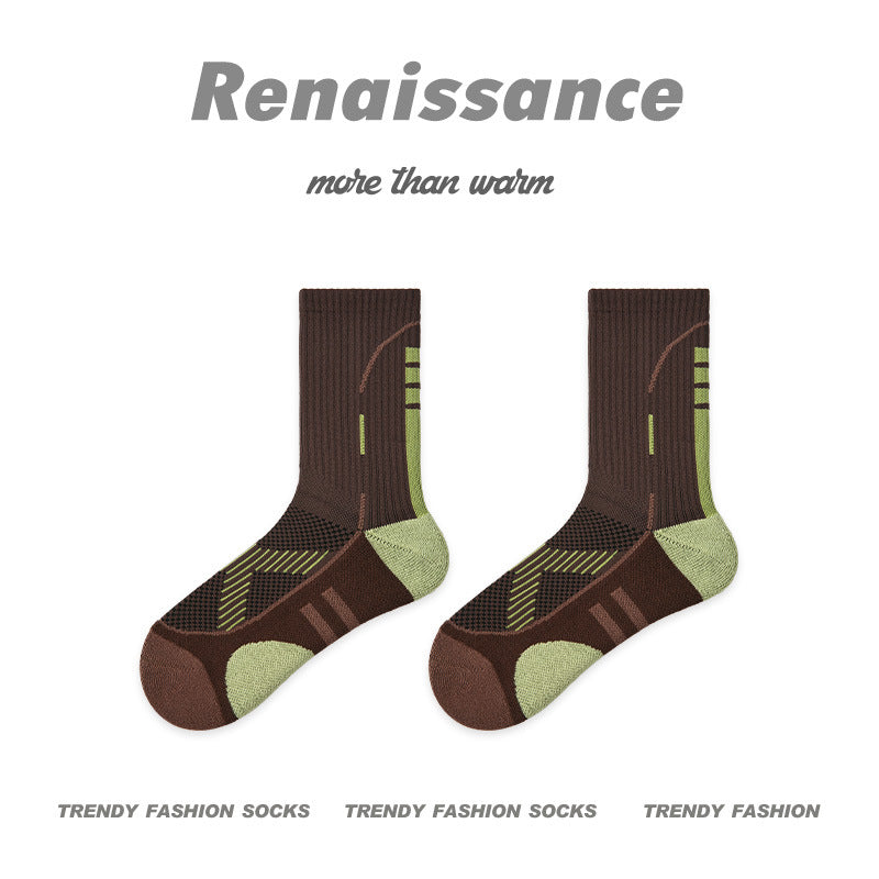 Combed Cotton Colorblock Sport Socks Moisture Wicking