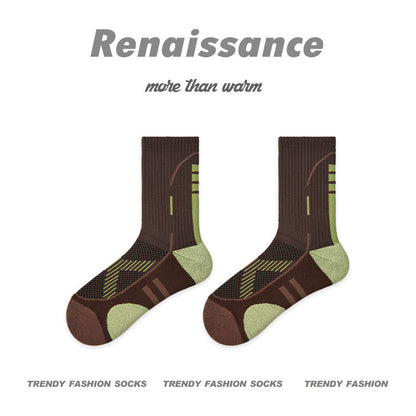 Combed Cotton Colorblock Sport Socks Moisture Wicking
