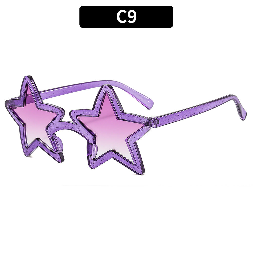 Trendy Colorful Star Shaped Sunglasses for Parties