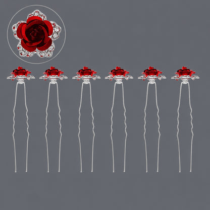 Handcrafted Pearl Hairpins With Rhinestones For Weddings