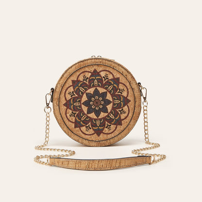 Cork Oval Crossbody Bag Retro Bohemian Style