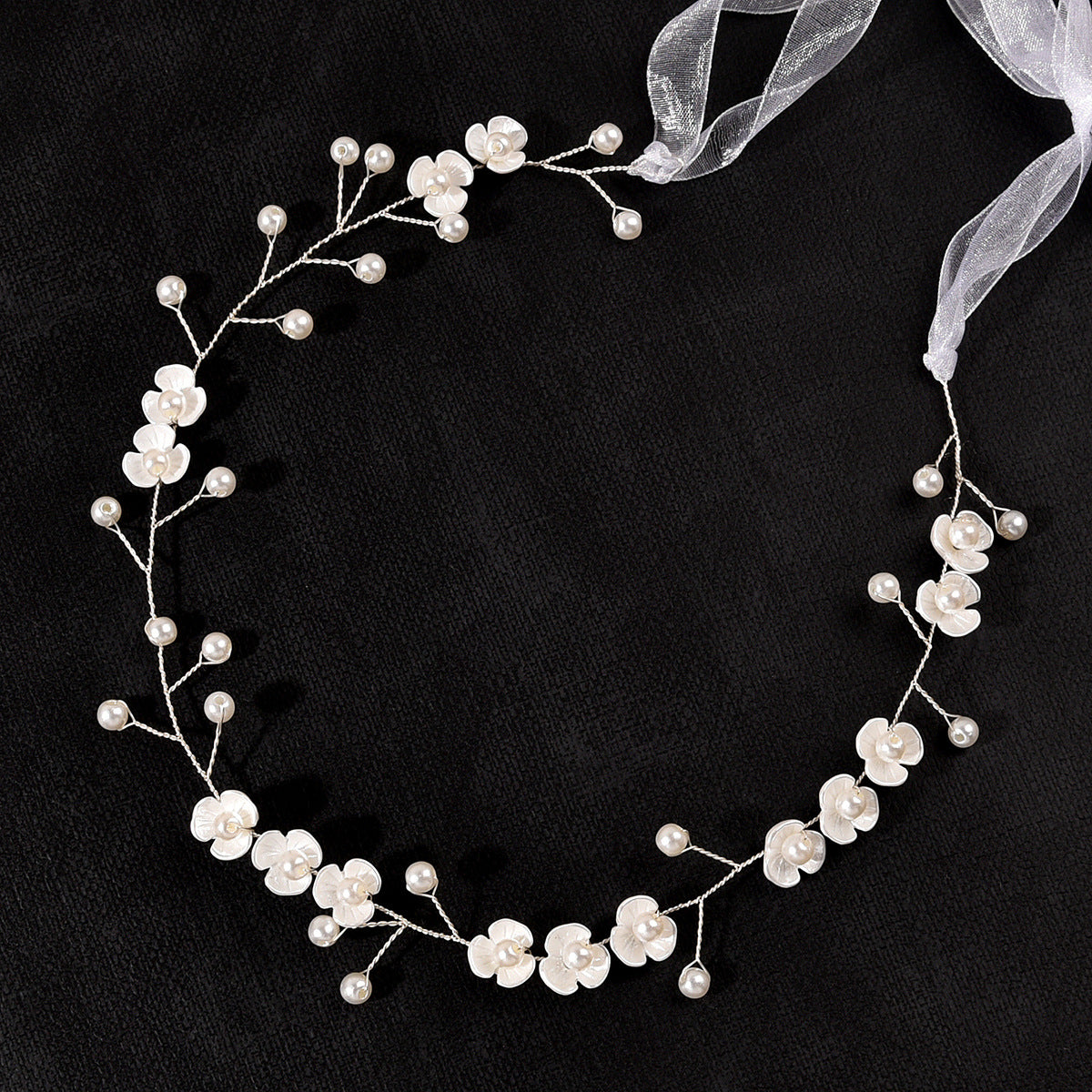 Handmade Pearl Floral Soft Bridal Headband