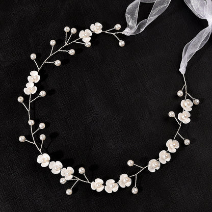 Handmade Pearl Floral Soft Bridal Headband