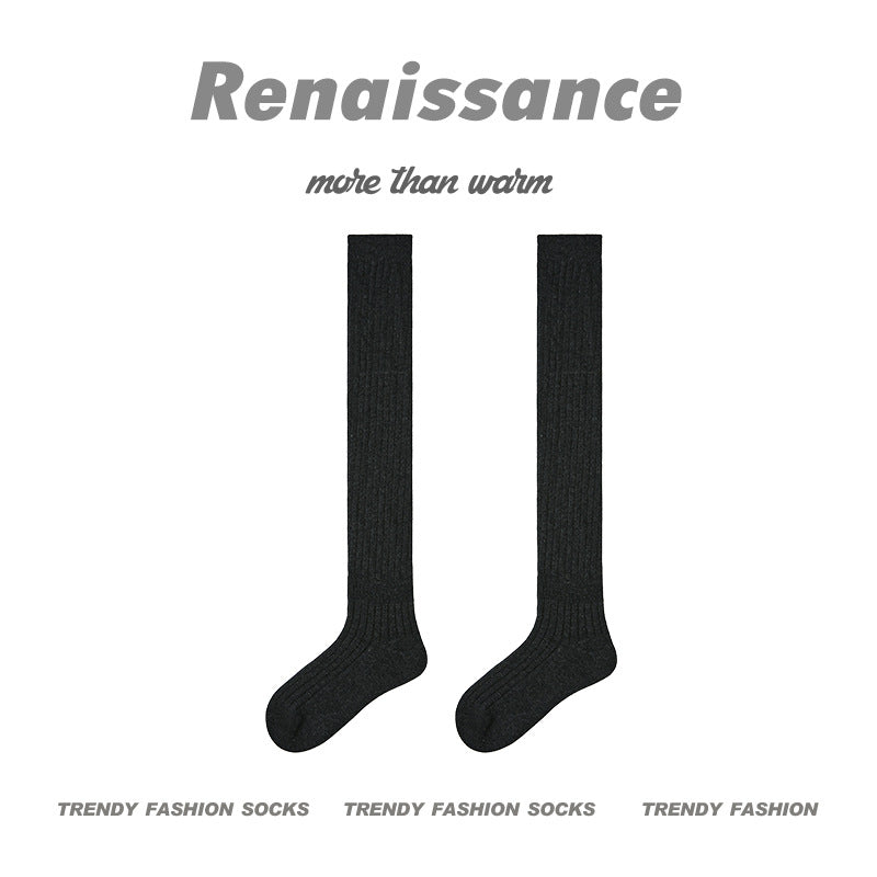 Over The Knee Solid Cotton Compression Socks