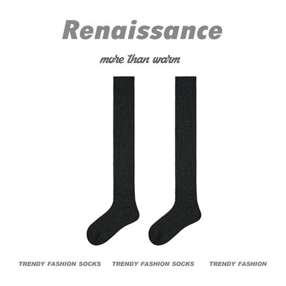 Over The Knee Solid Cotton Compression Socks