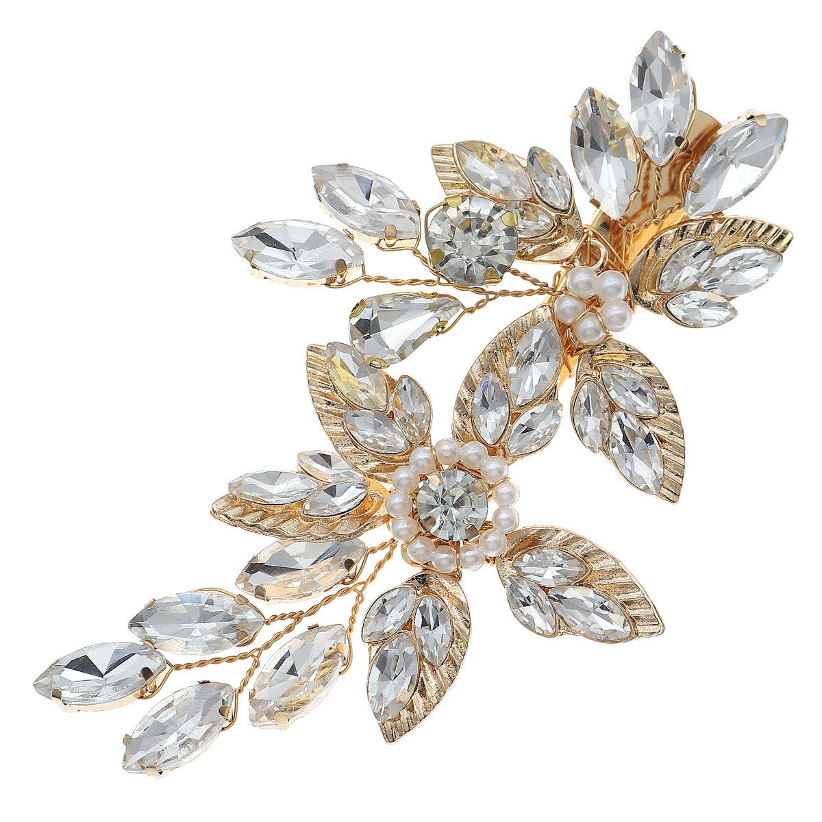Elegant Floral Rhinestone Hair Clips for Weddings & Parties