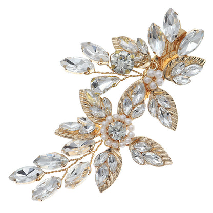 Elegant Floral Rhinestone Hair Clips for Weddings & Parties
