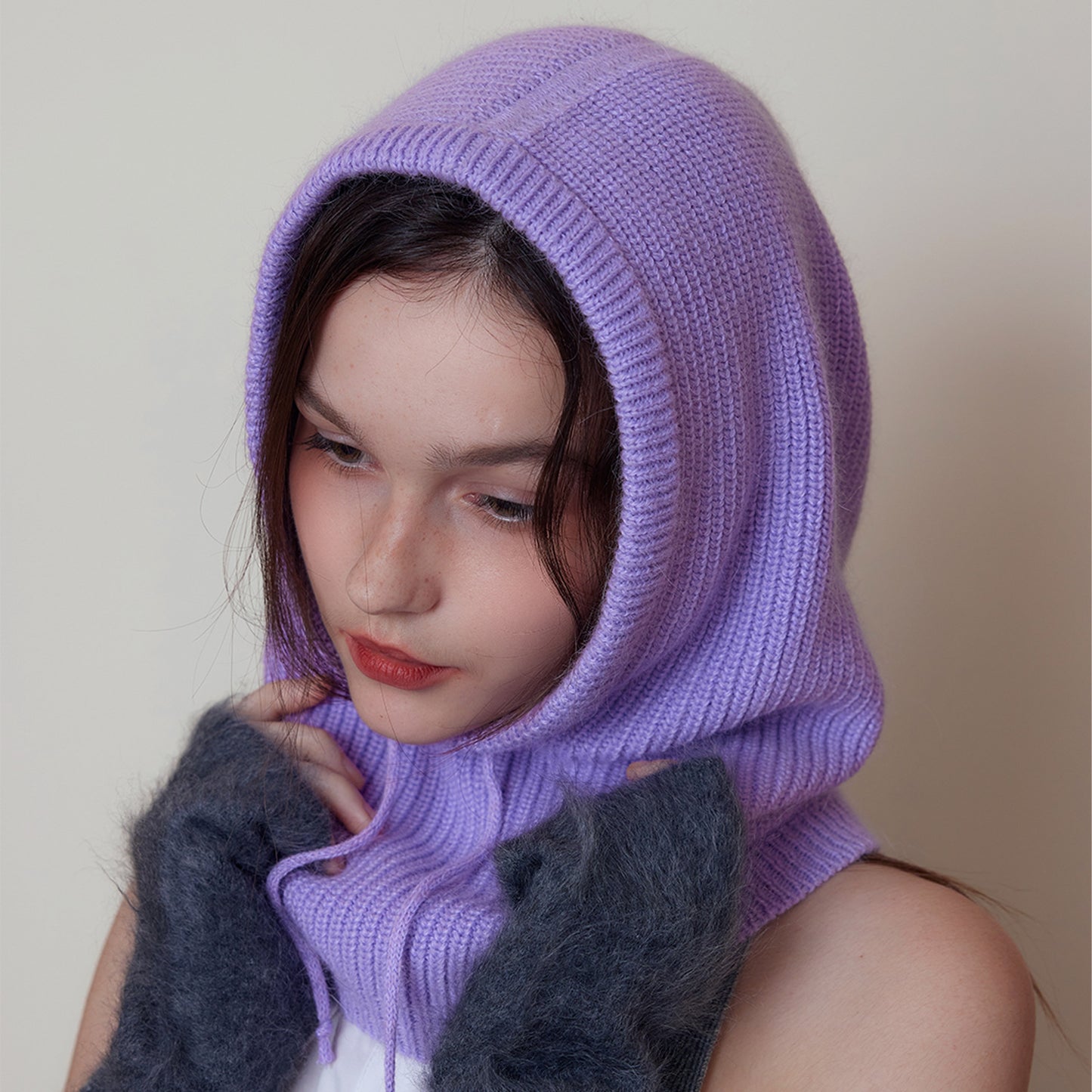 Unisex Knitted Balaclava Hat with Neck Warmer