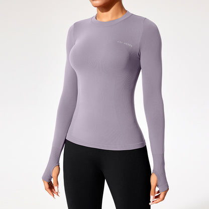 Women’s Fitted Long Sleeve Yoga Top - Moisture-Wicking Outdoor Training T-Shirt
