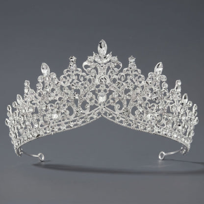 Vintage Luxurious Rhinestone Alloy Crown Headpiece for Women Party Events