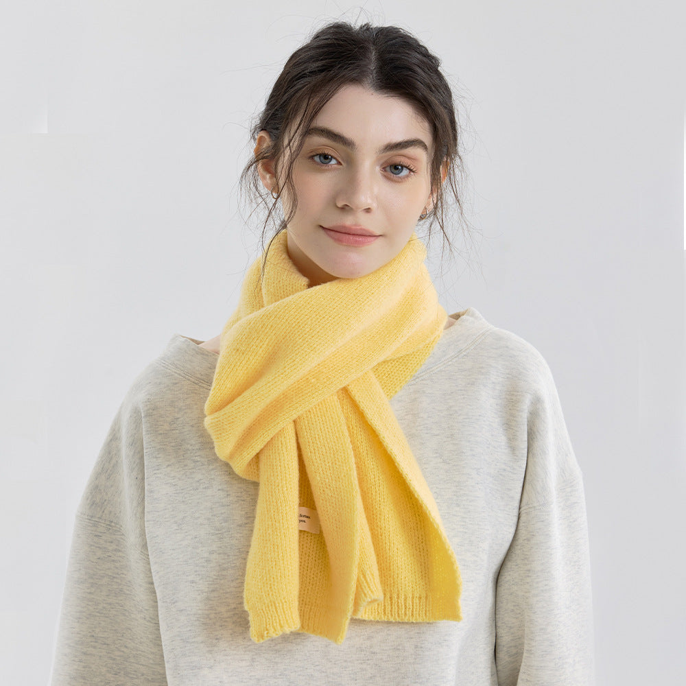 12-Color Solid Knit Scarf for Women and Men - Versatile Cozy Neck Warmer