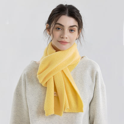 12-Color Solid Knit Scarf for Women and Men - Versatile Cozy Neck Warmer
