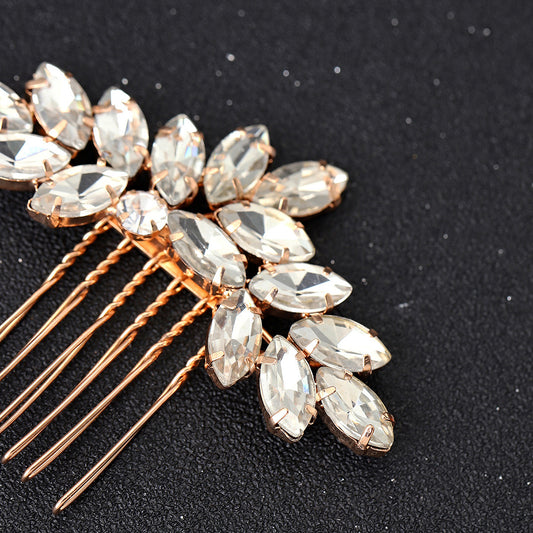 Oval Rhinestone Hair Comb Women Hair Accessories