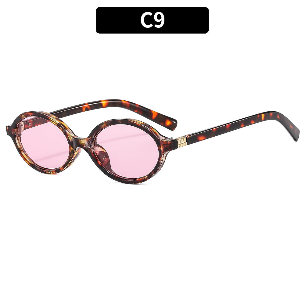 Vintage Oval Sunglasses Stylish UV Protection Eyewear