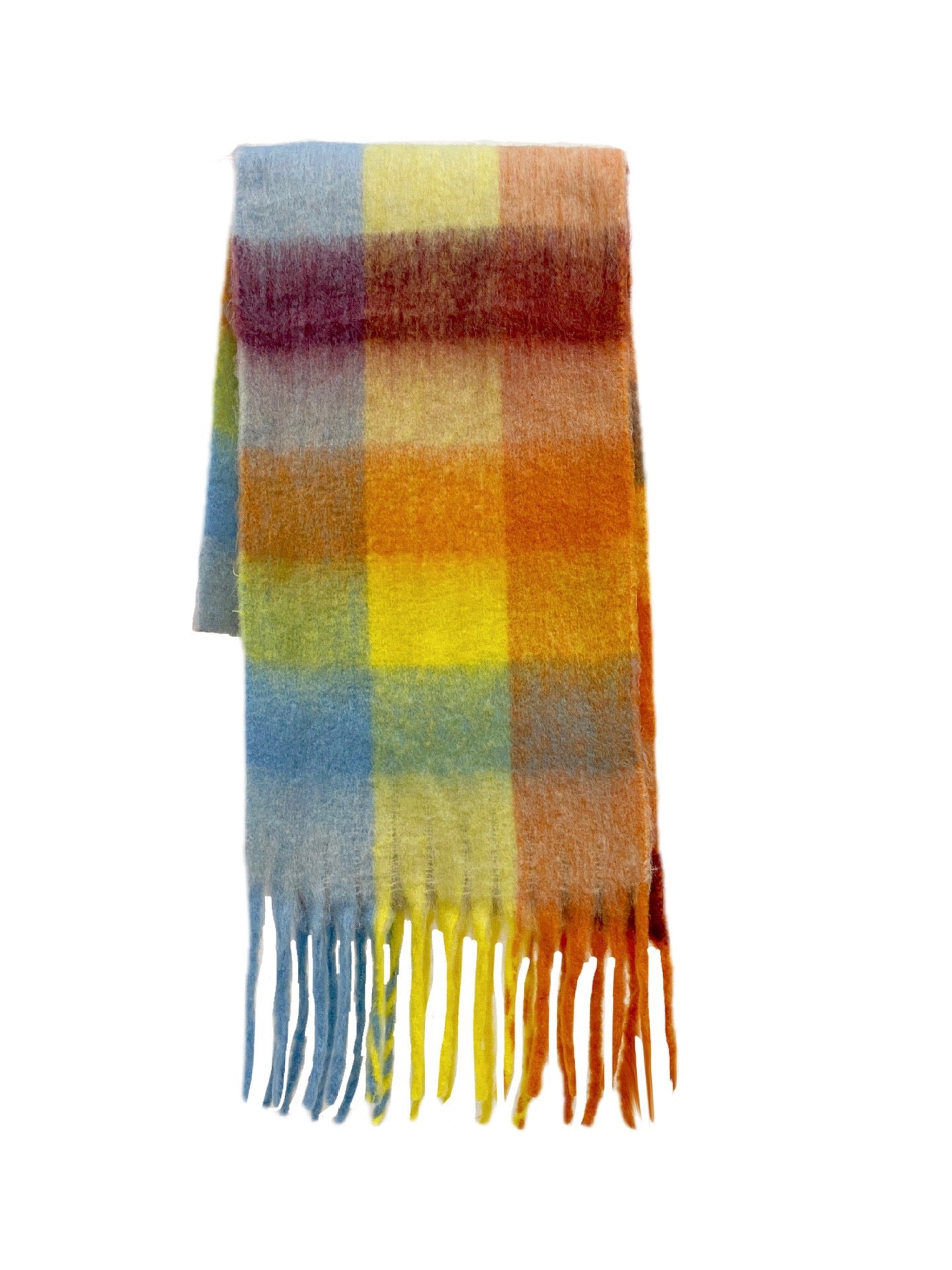 Trendy Plaid Scarf Plush Warm Women’s Shawl