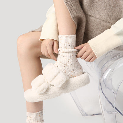 Cozy Spotted Mid Calf Socks Acrylic Blend Casual