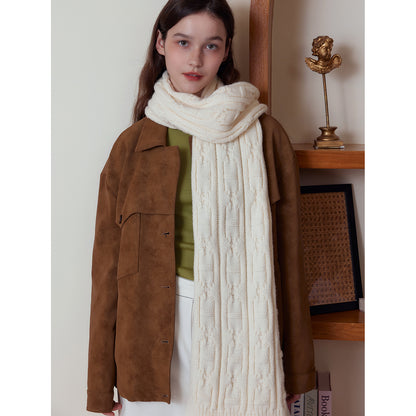 Classic Cable Knit Solid Color Unisex Scarf Soft Warm Neck Gaiter