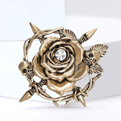 Skeleton Rose Brooch Alloy Creative Fashion Pin for Women